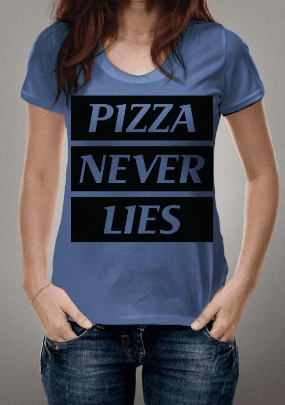 Nome do produto  Camiseta Pizza never lies