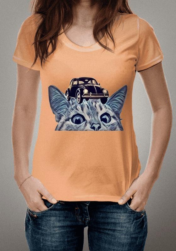 Nome do produto  Fusca gato - Surrealism_burned