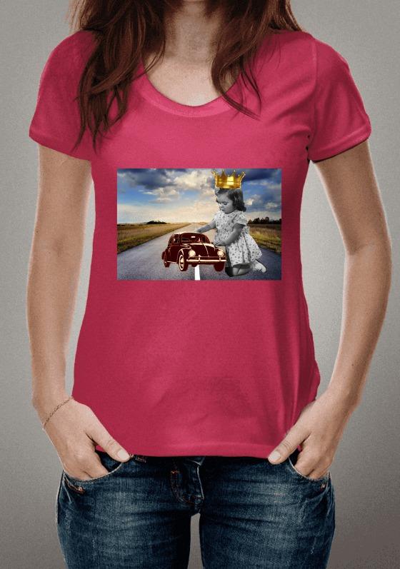 Nome do produto  Fusca e menina - colorido - com coroa