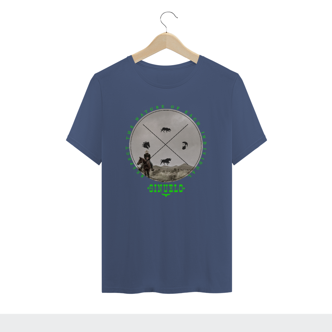 T-SHIRT ESTONADA Sinuelo Azul #1cf50c - Respeite cada indivíduo