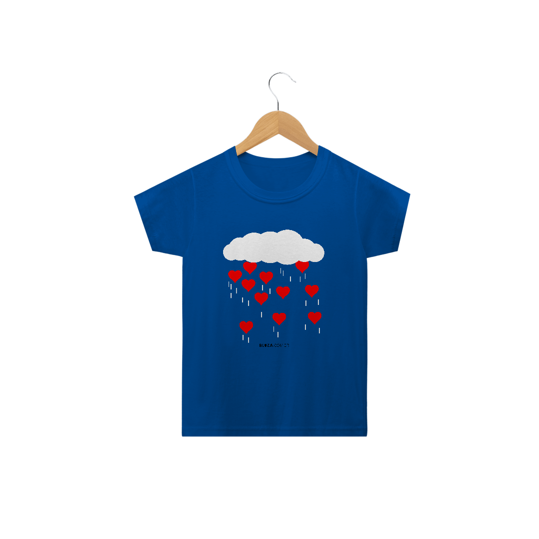 Nome do produto  Chuva de Corações, Camiseta Infantil, Bluza.com.br