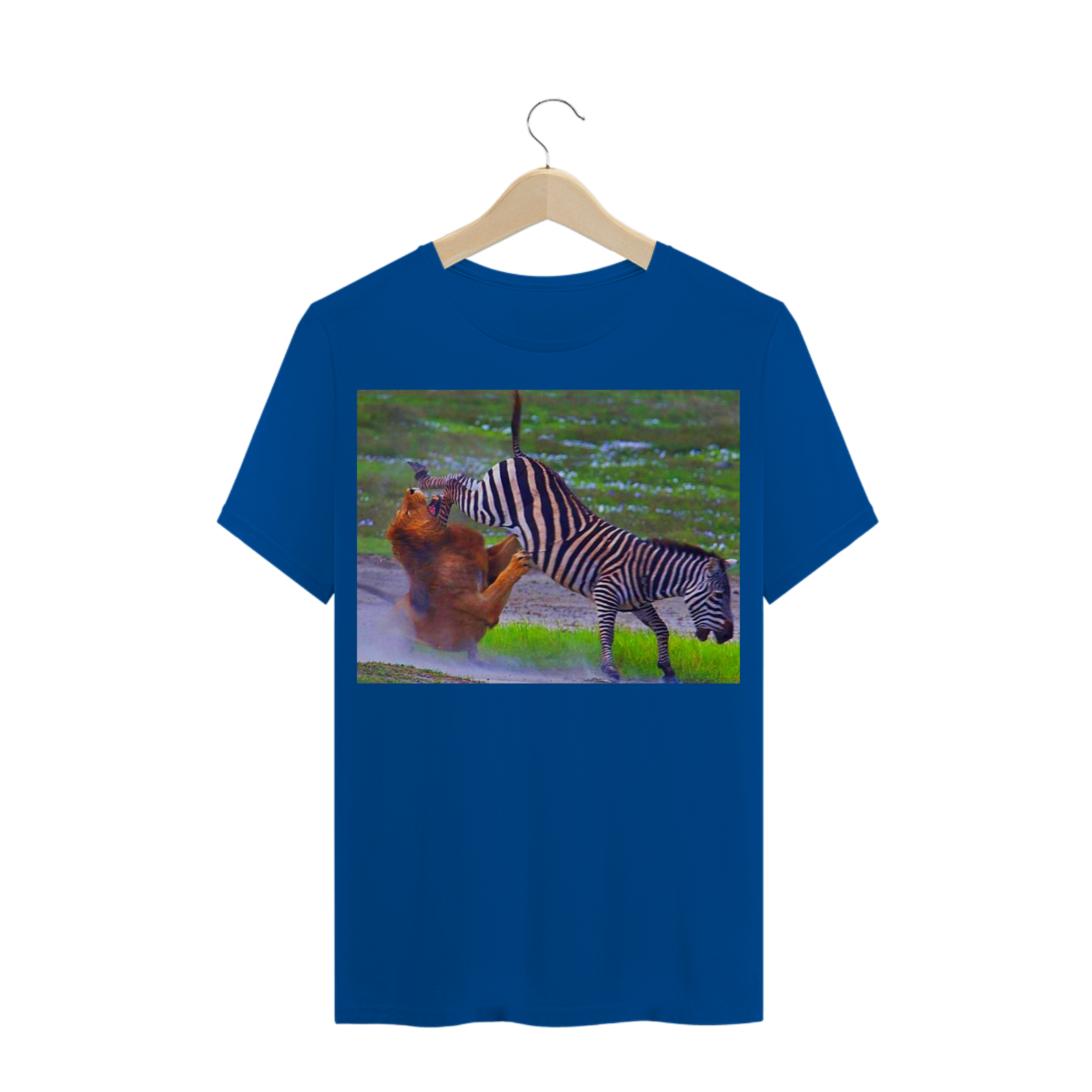 ZEBRA DANDO COICE EM LEÃO