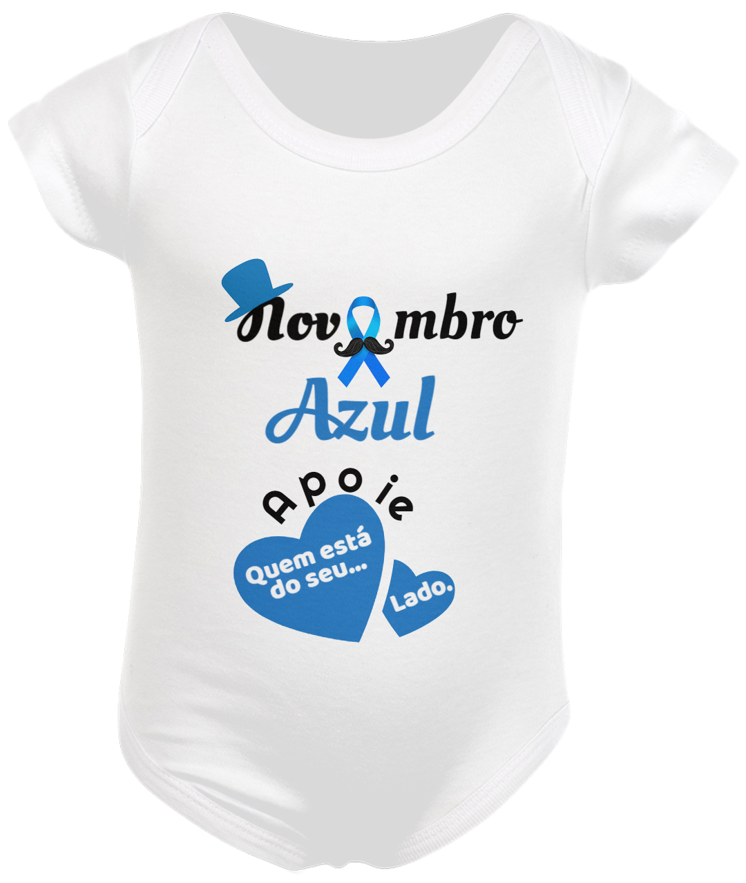 Nome do produto  Body Infantil Branco - Novembro Azul