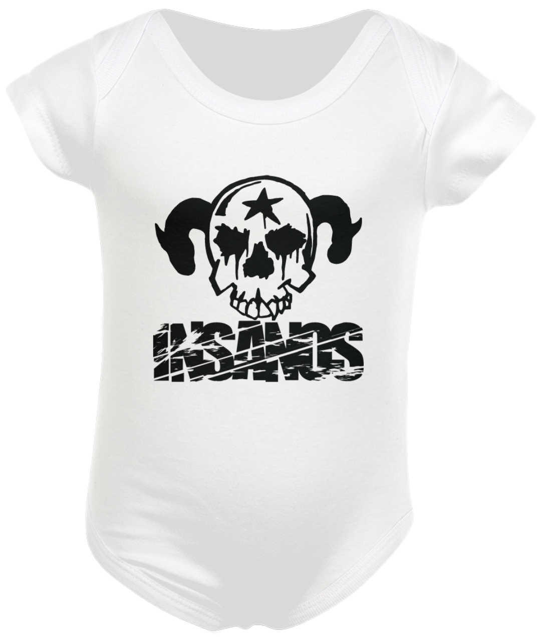 Nome do produto  Body Infantil Caveira Insanos Logo Preto