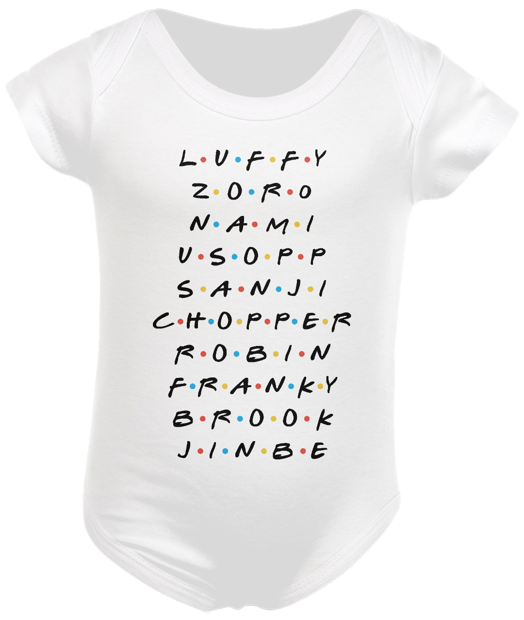 Nome do produto  One Piece - Friends (Body Infantil - Branco)