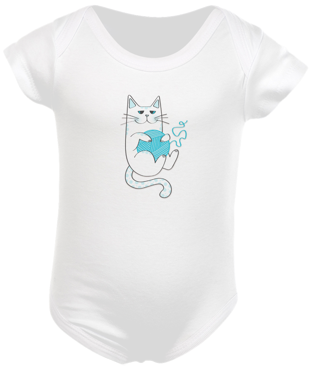Nome do produto  Body Infantil | Gatinho Artesão Azul