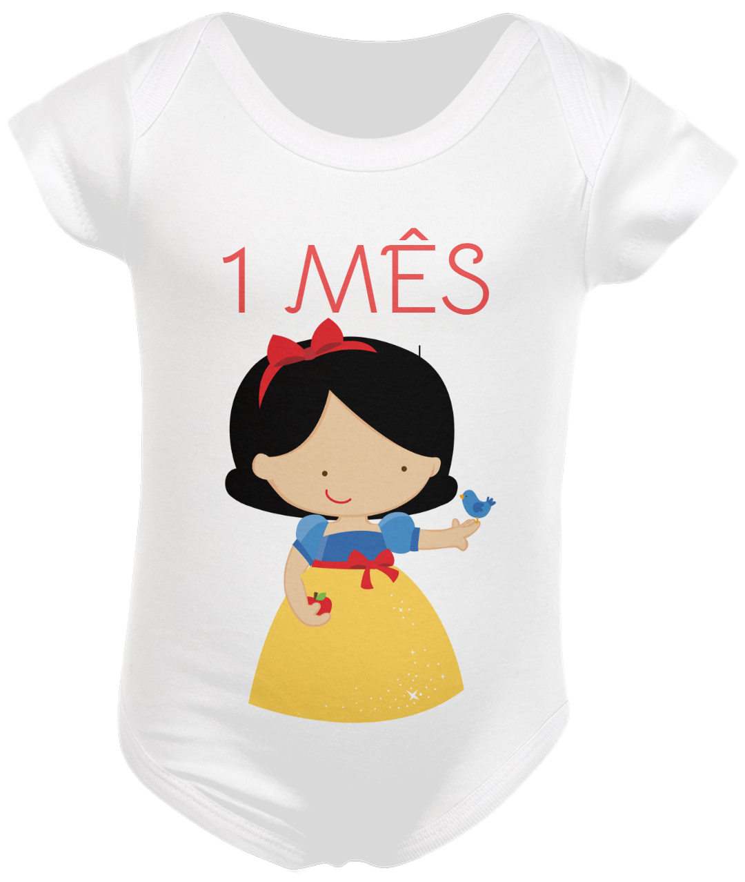 Nome do produto  body personalizado mesversário princesas BRANCA DE NEVE