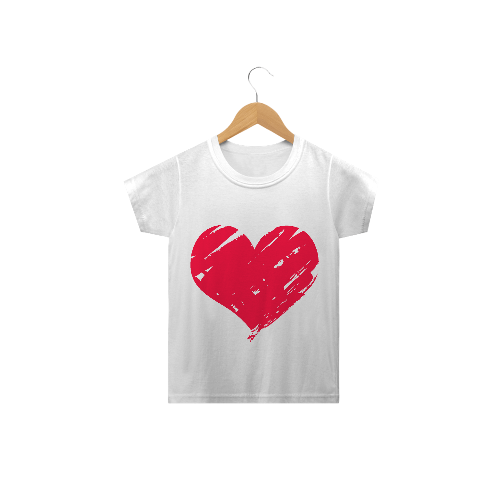 Nome do produto: Camiseta Branca de Coração