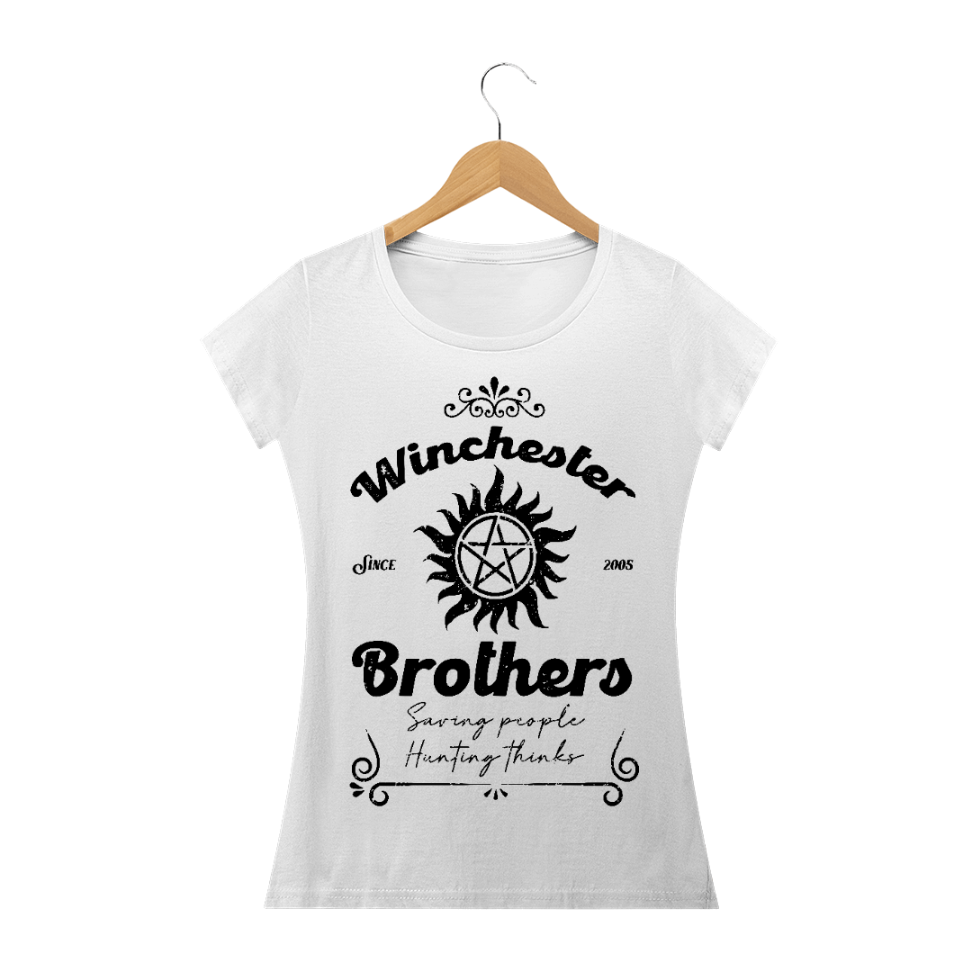 Nome do produto  CAMISETA WINCHESTER BROTHERS SUPERNATURAL PR FEMININA