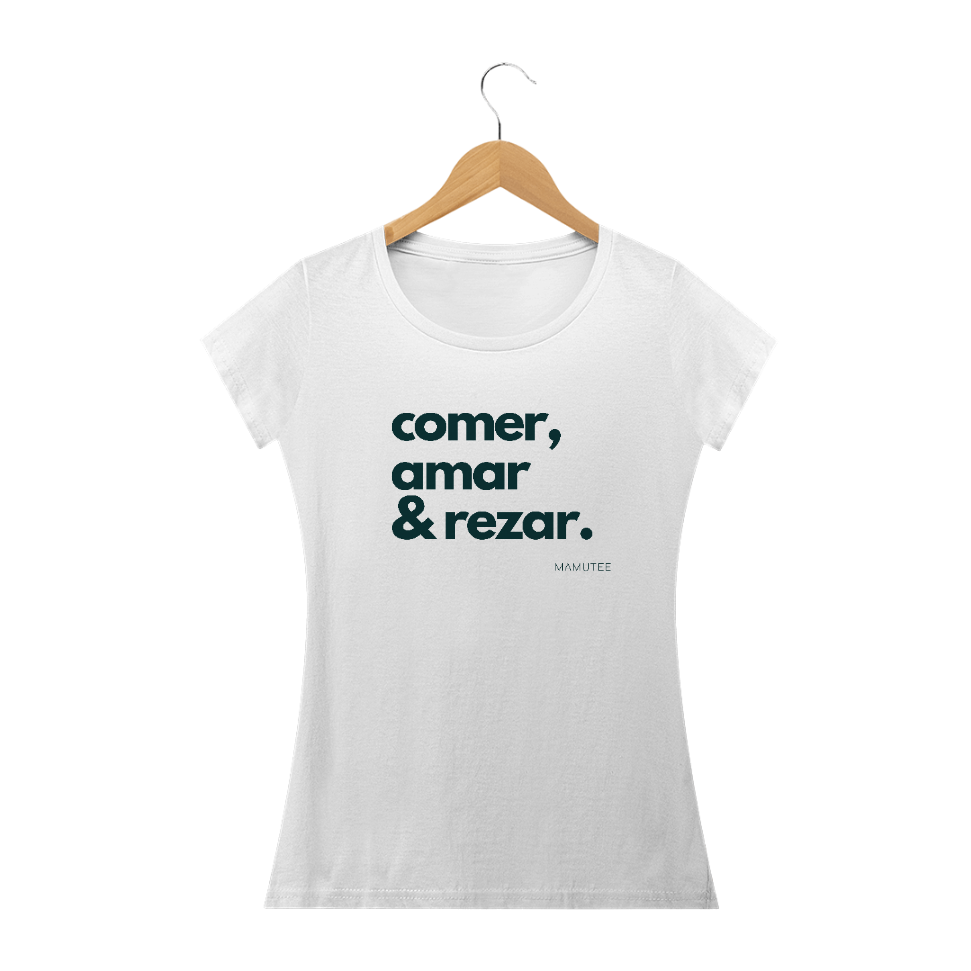 Nome do produto  Comer, Amar & Rezar_babylook_letras petroleo