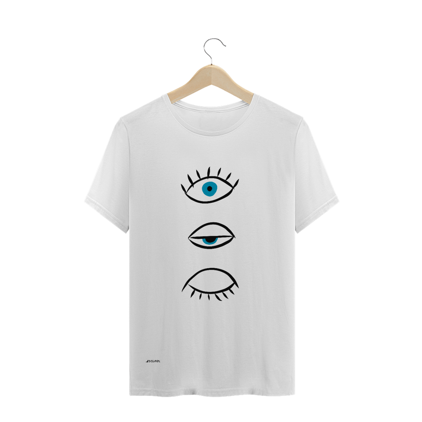 Nome do produto  Camiseta branca masculina eye desenho Pincelandu