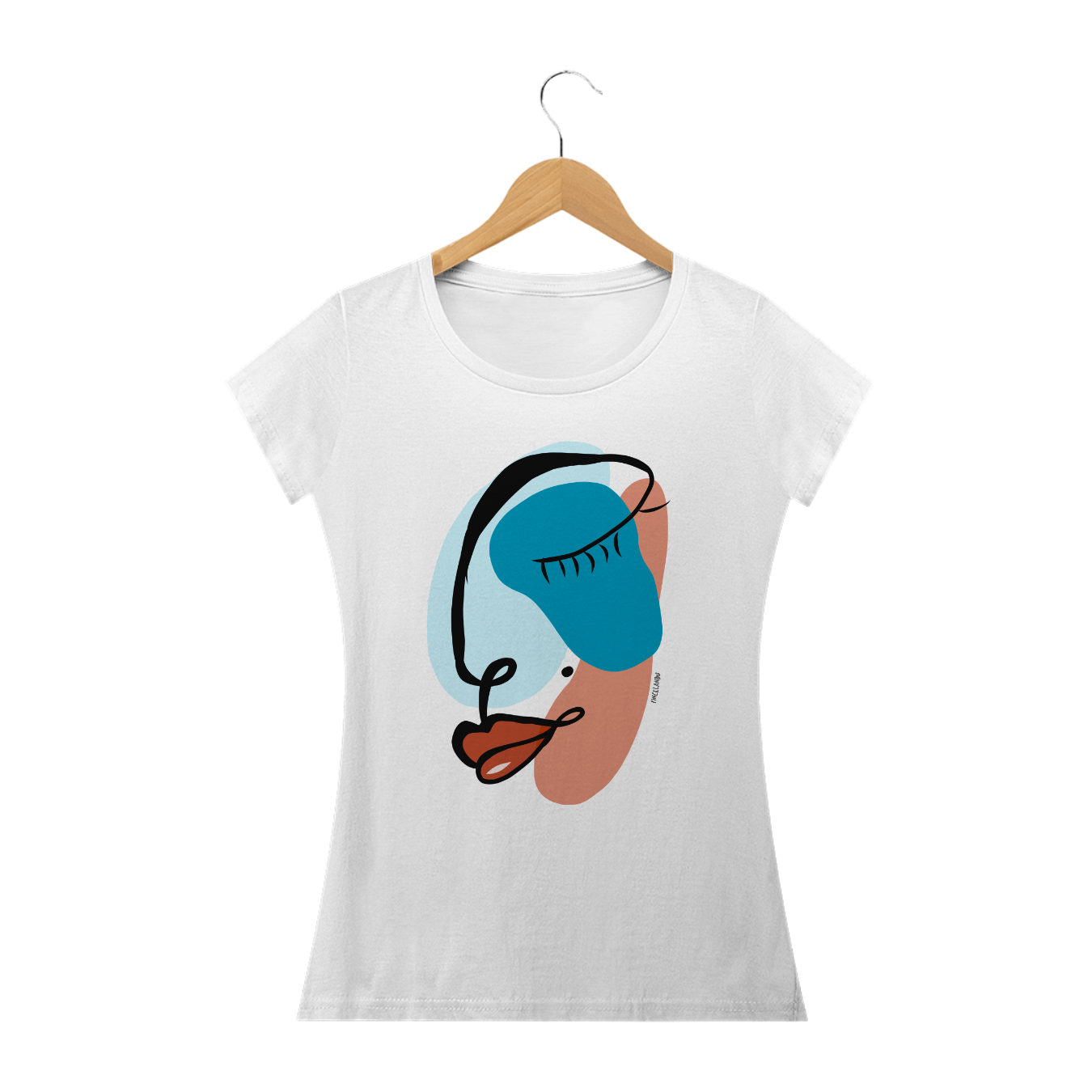 Nome do produto  Camiseta baby long feminina arte rosto Pincelandu