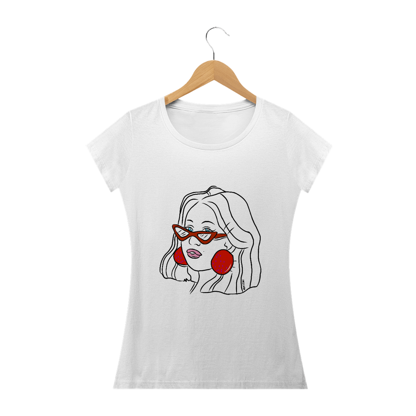 Nome do produto  Camiseta feminina desenho rosto Pincelandu