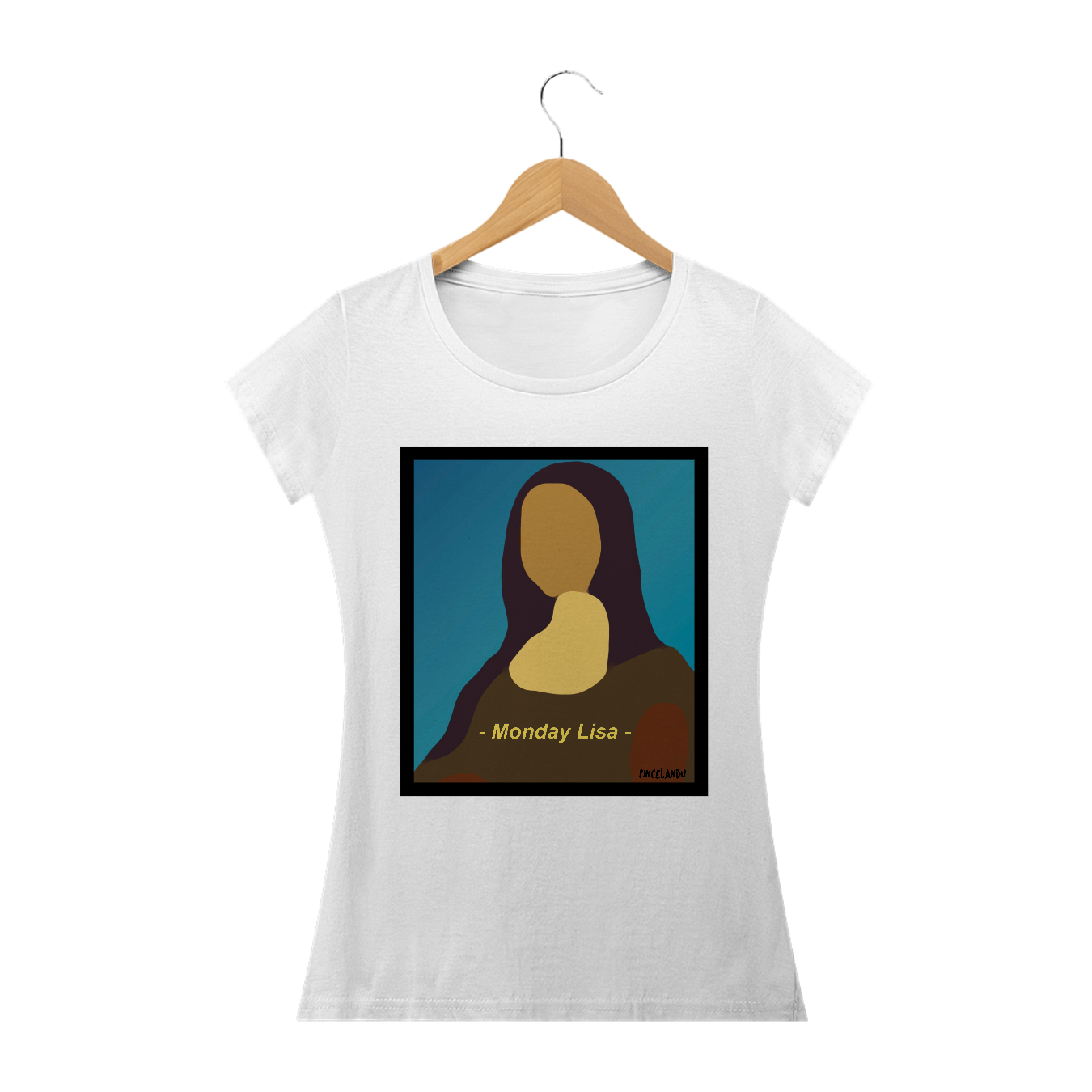 Nome do produto  Camiseta baby long arte Monalisa Pincelandu