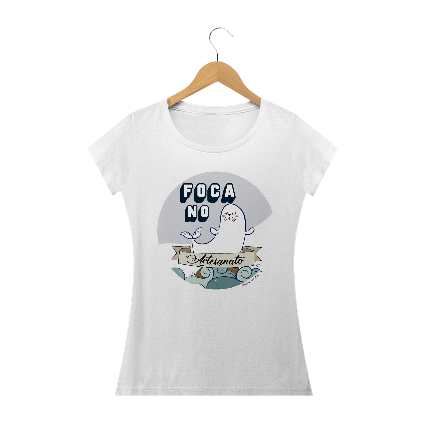 Nome do produto  Camiseta Foca no Artesanato - Fem