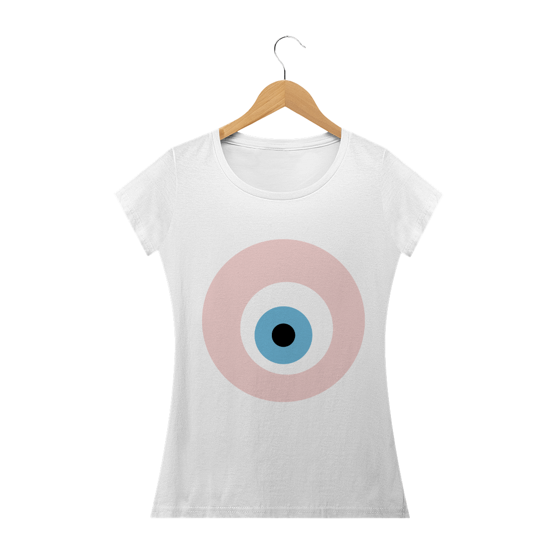 Nome do produto  Baby Look - Olho Grego Rosa