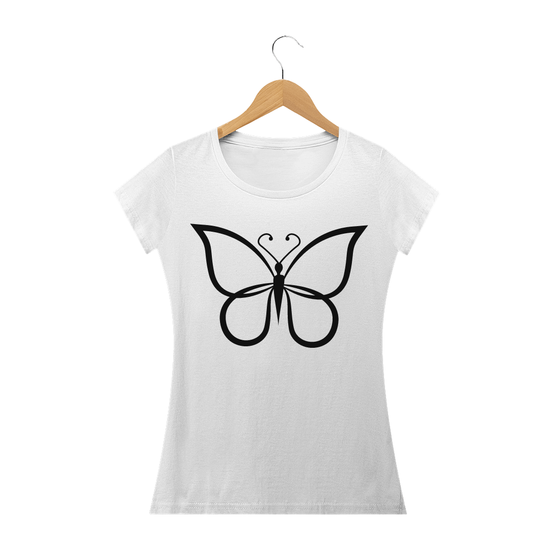 Nome do produto  Camisa Feminina Branca Borboleta +Cores
