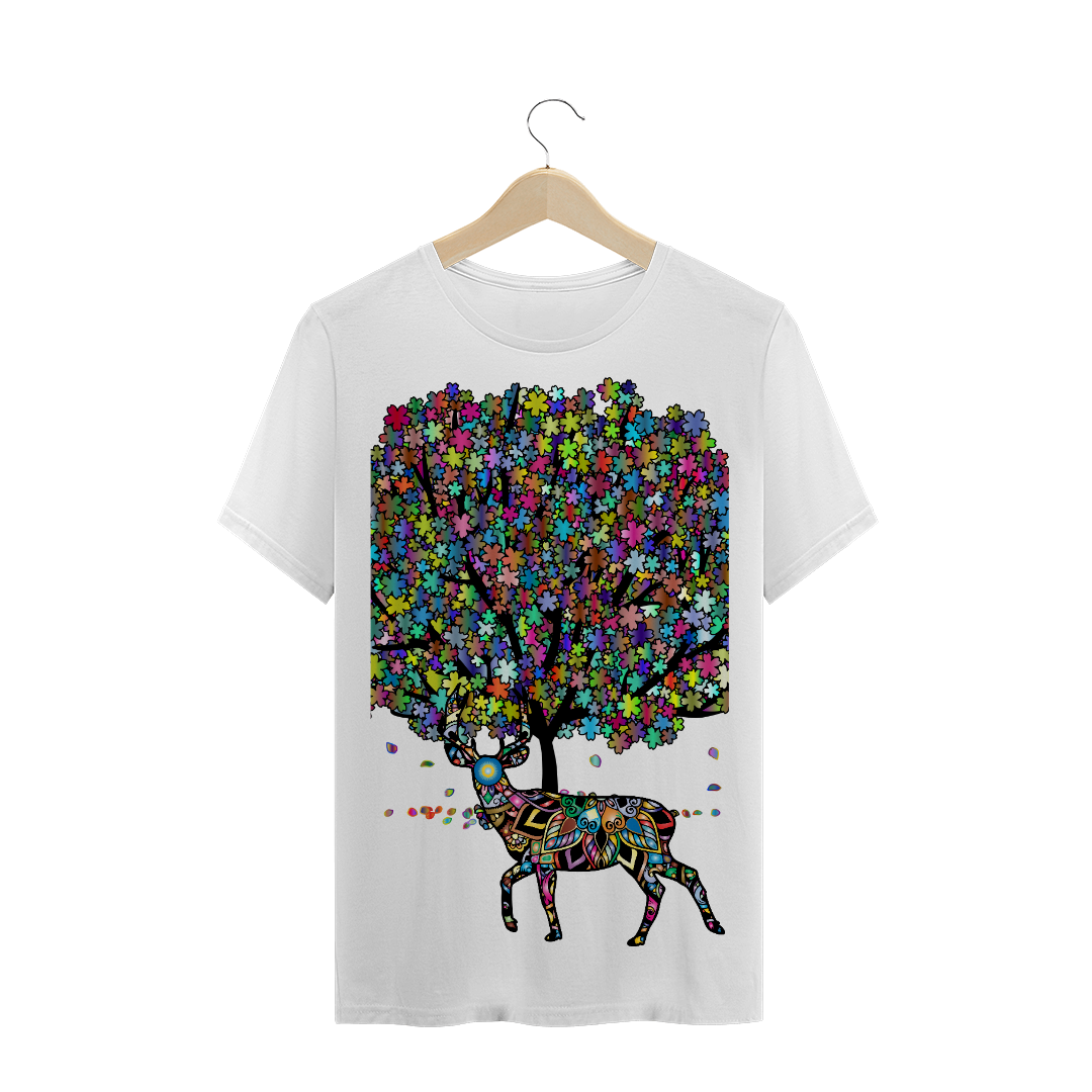 Nome do produto  Camiseta Arvore e Veado  - ExpressArte