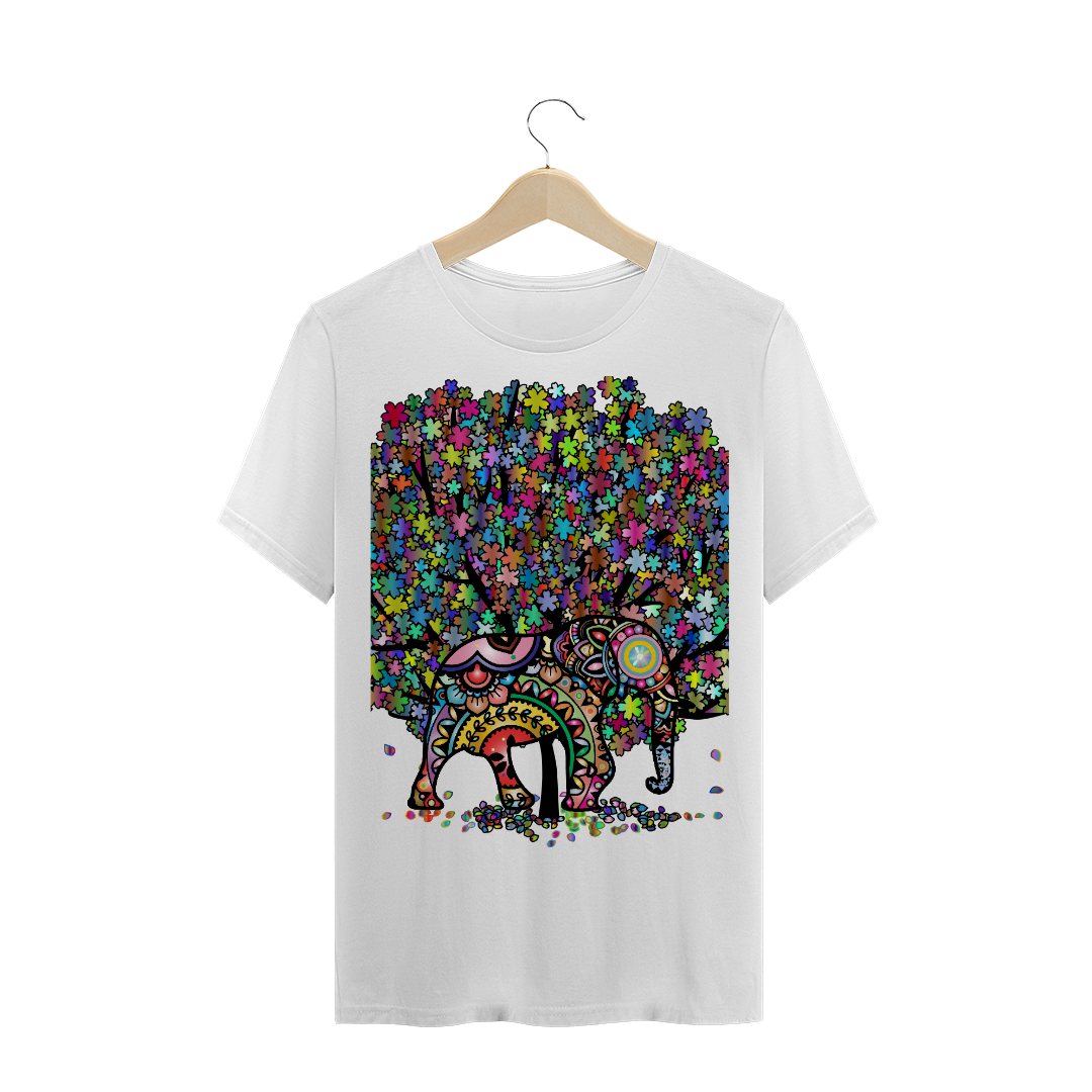 Nome do produto  Camiseta Árvore e Elefante - ExressArte