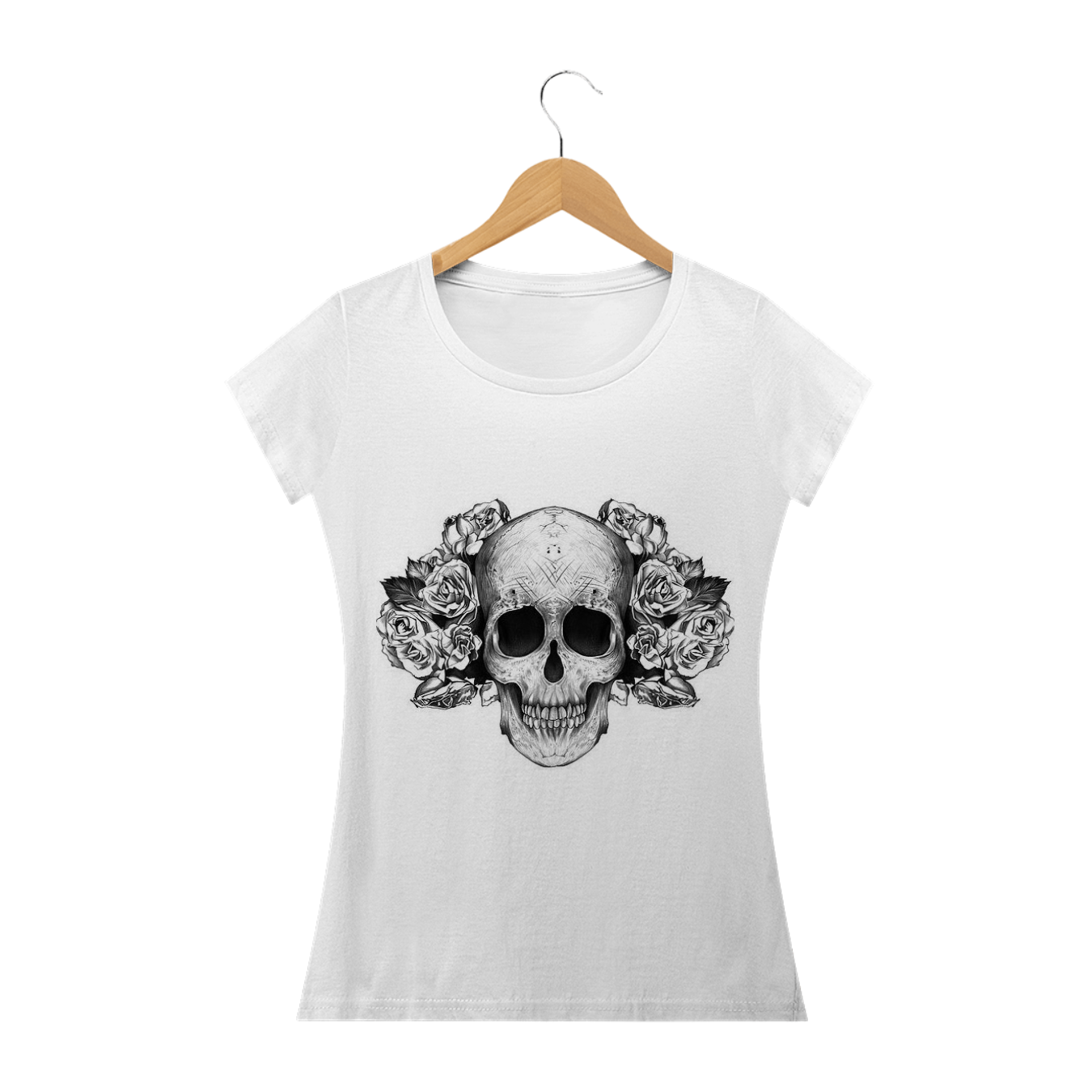 Nome do produto  camiseta baby look caveira