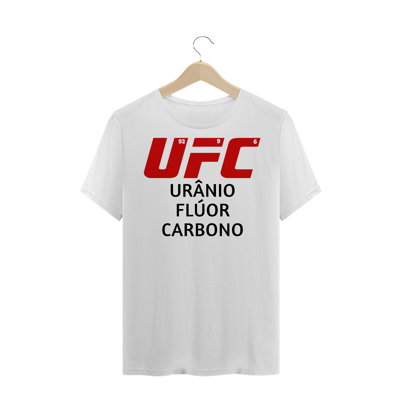 Nome do produto  Camisa Urânio, Flúor e Carbono (UFC) Branco/Laranja