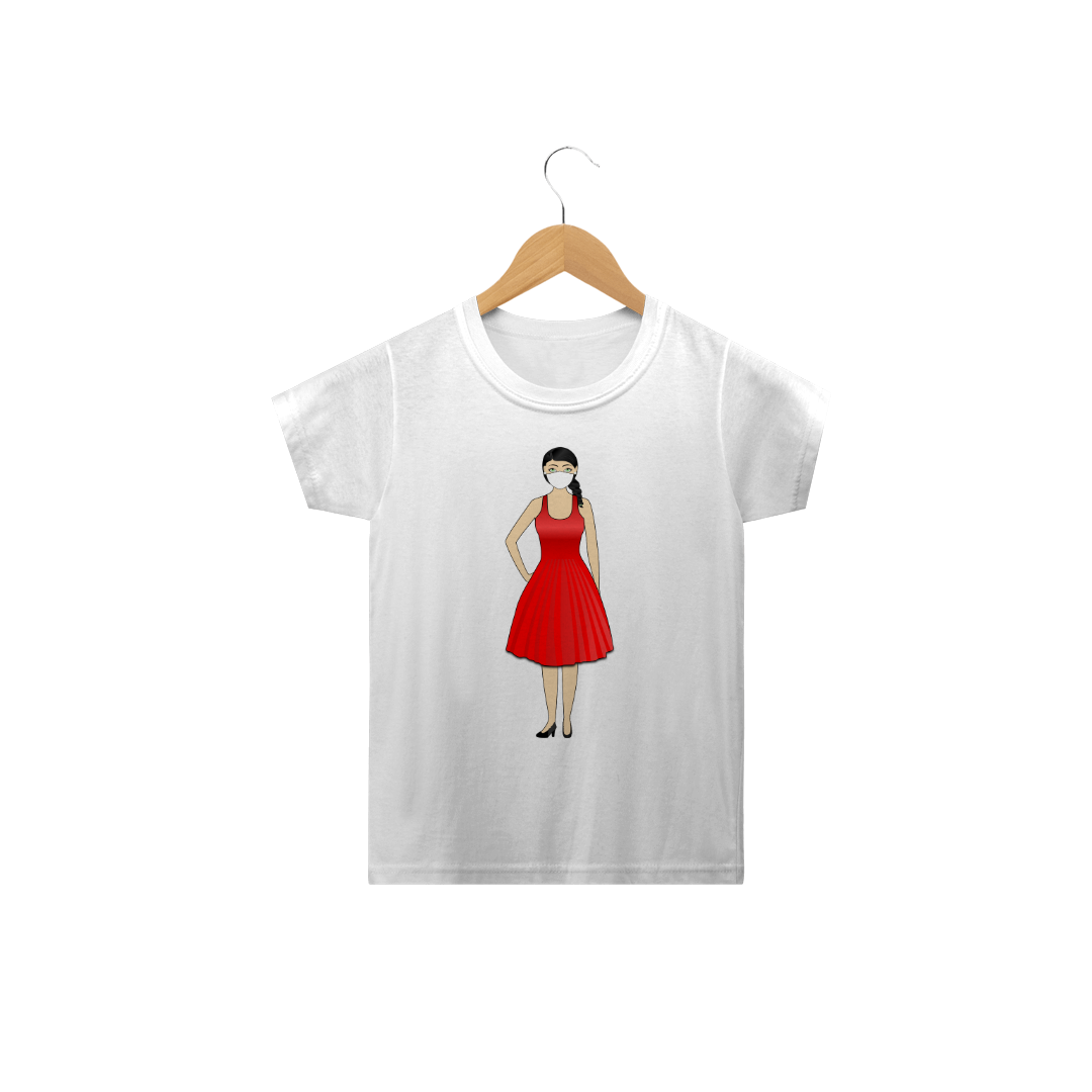 Nome do produto  Camiseta infantil Júlia máscara