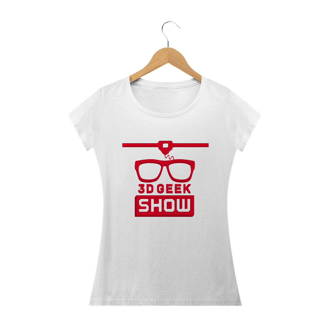 Nome do produto  Camiseta Feminina Branca - 3D Geek Show