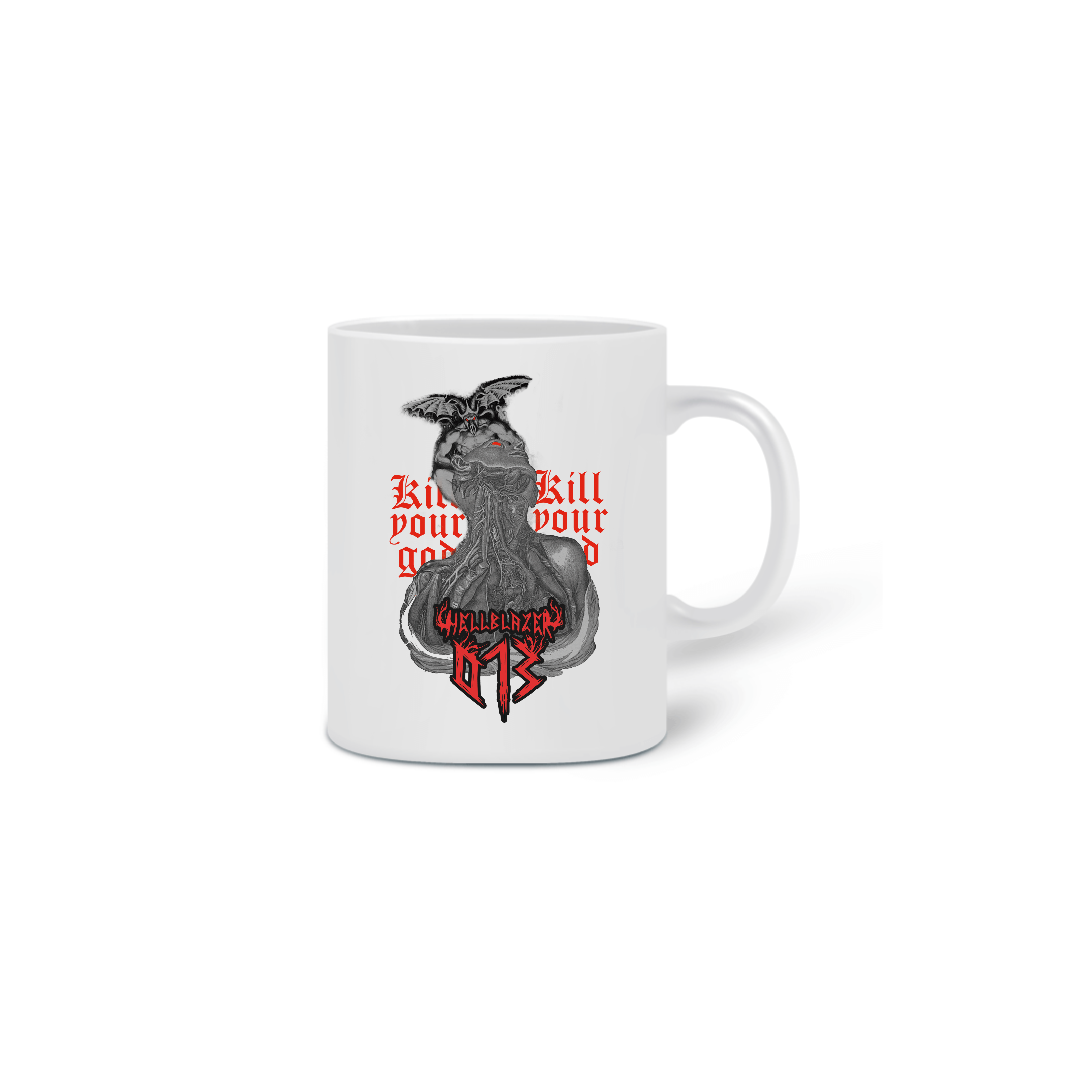 Nome do produto  HELLBLAZER 013 Caneca Kill Your God 666