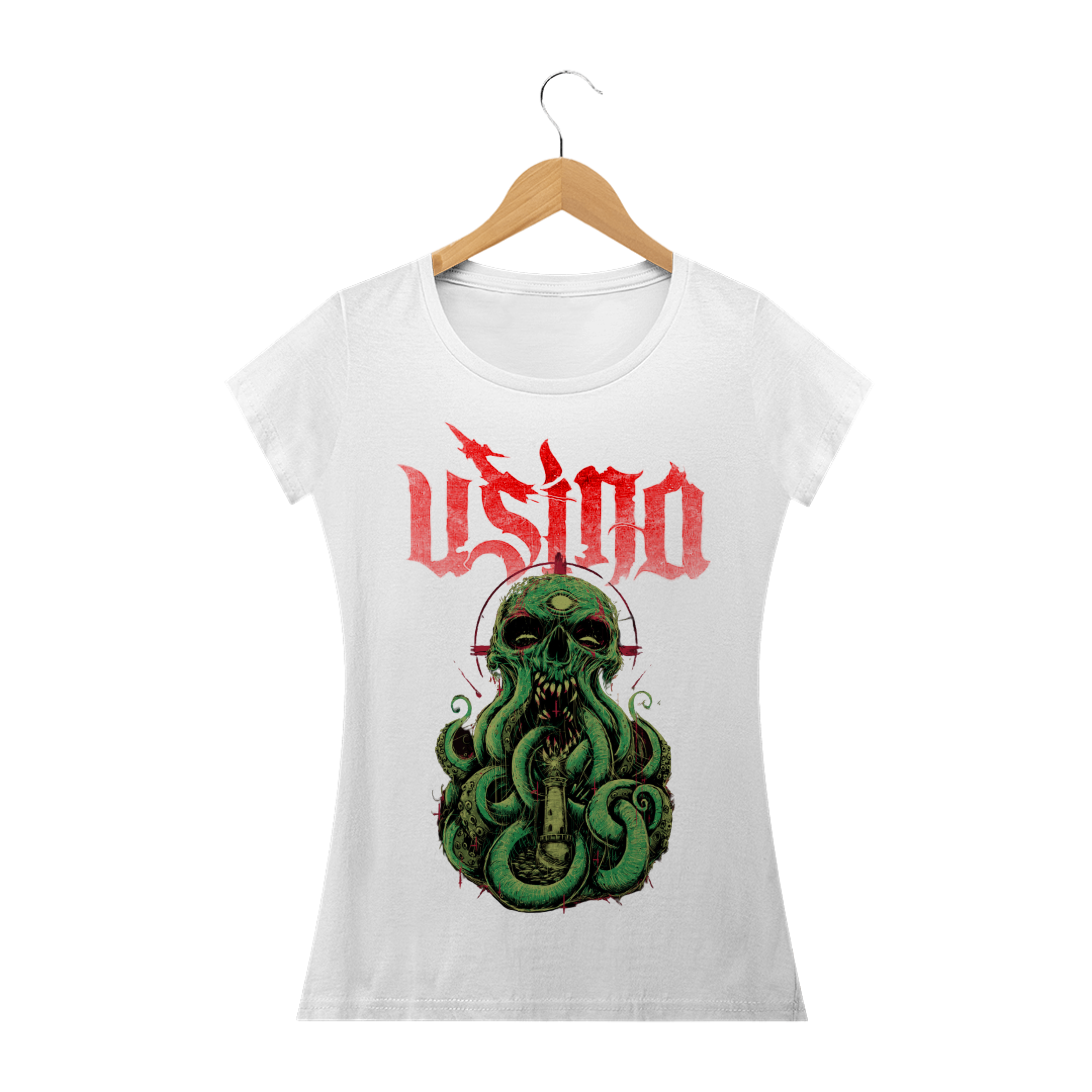 Nome do produto  USINA Camiseta feminina Polvo maldito