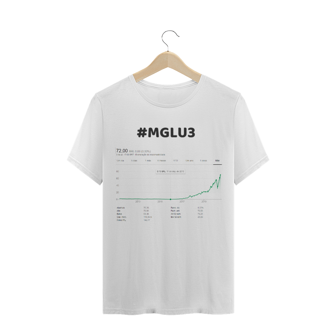 Nome do produto  Camiseta Quality -  #MGLU3 Cotação histórica 1.1