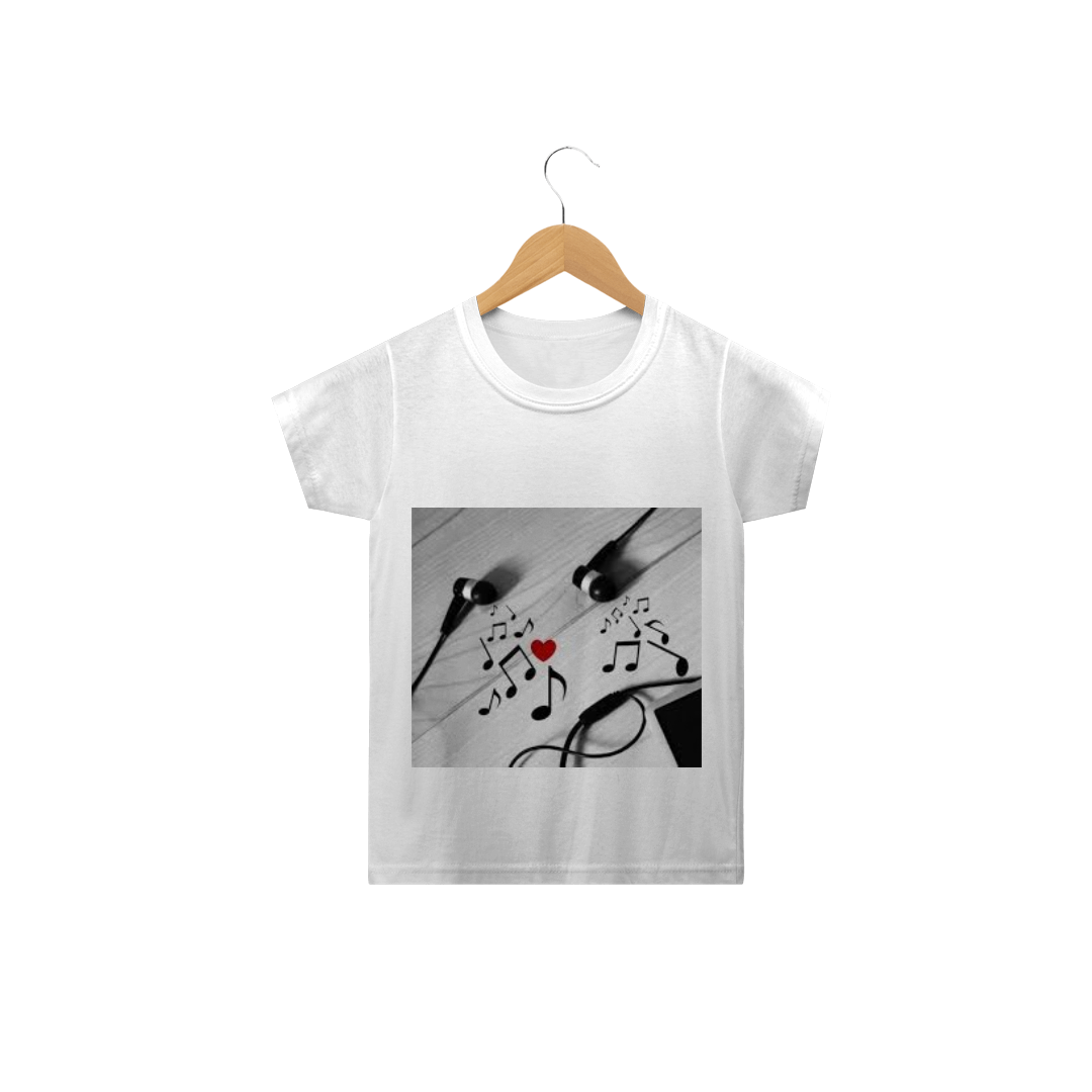 Nome do produto  camiseta de notas musicais para criança 