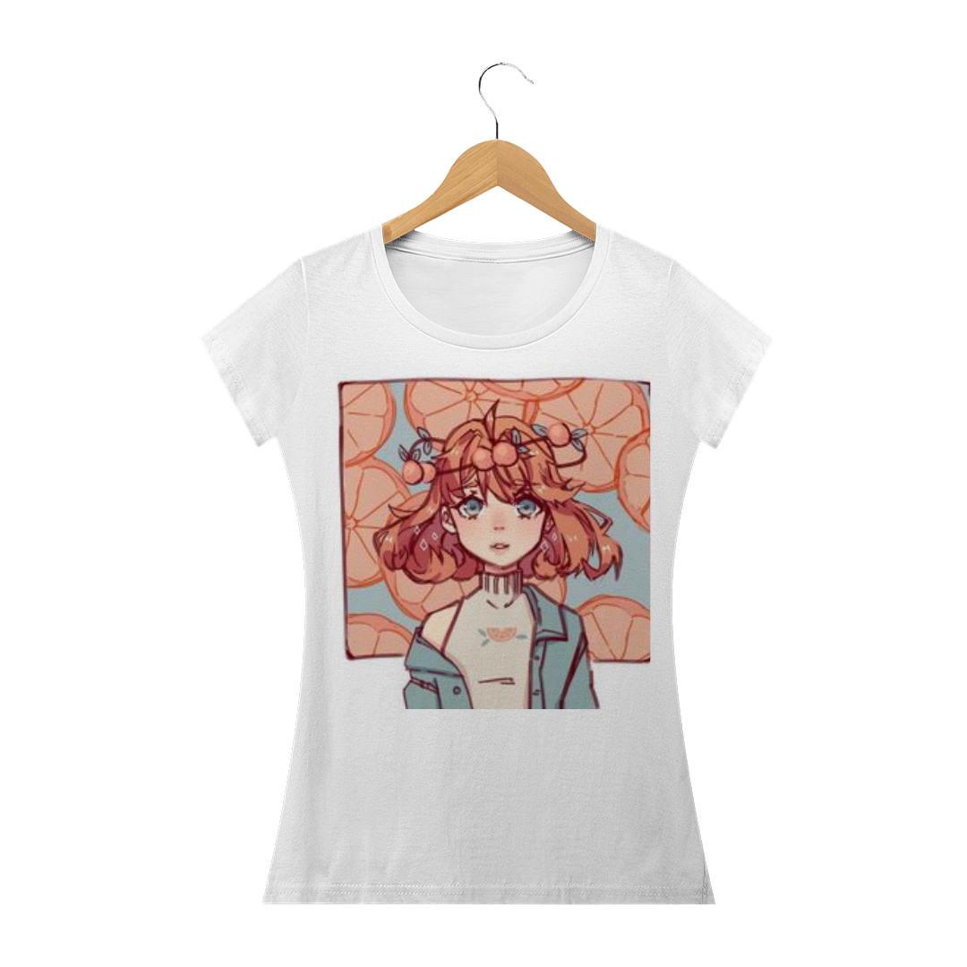 Nome do produto  Camisa menina arco e fundo laranja