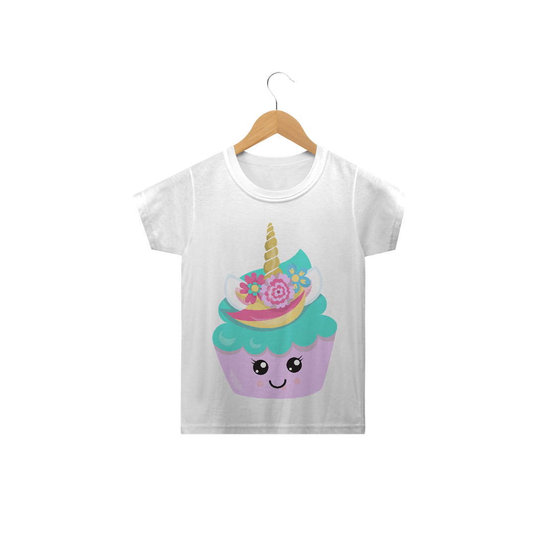 Nome do produto  Camiseta infantil Cup Cake Unicórnio