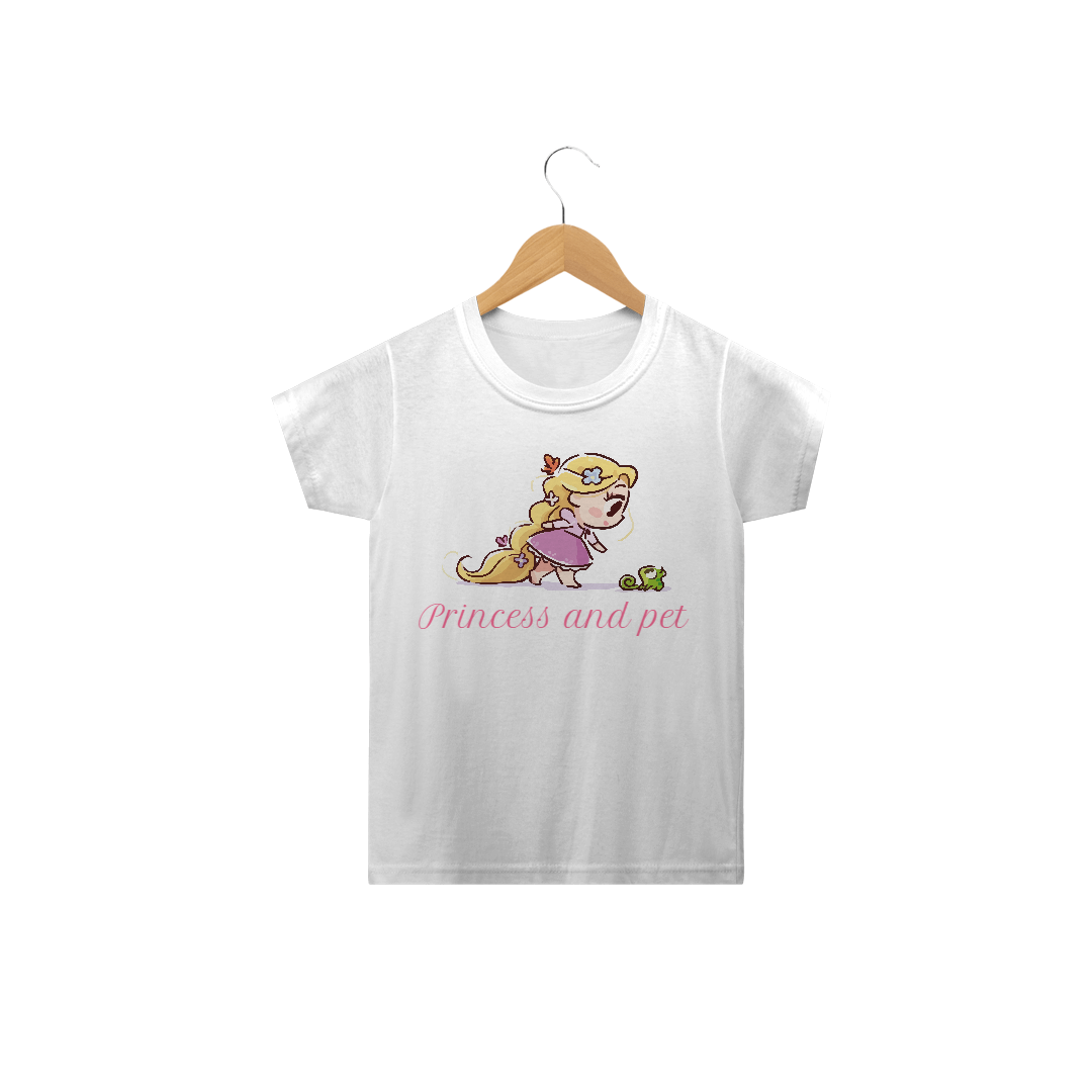 Nome do produto  Camiseta Infantil Princesa & Pet