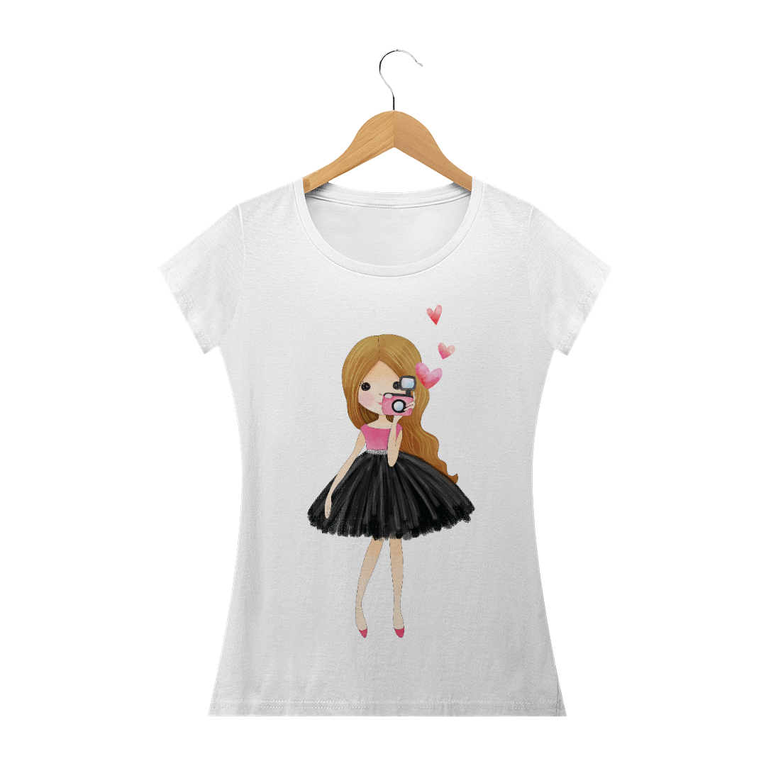 Nome do produto  camiseta menina fotógrafa 