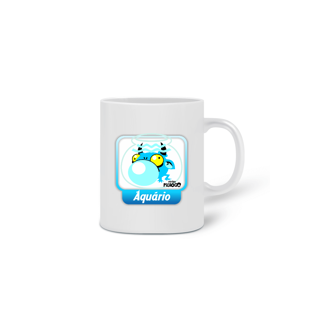 Caneca Signo Aquário sapo Boi Azul