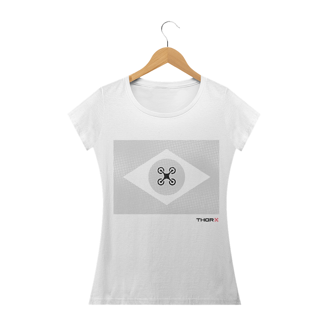 Nome do produto  CAMISETA BRASIL DRONE FEMININA BRANCA 