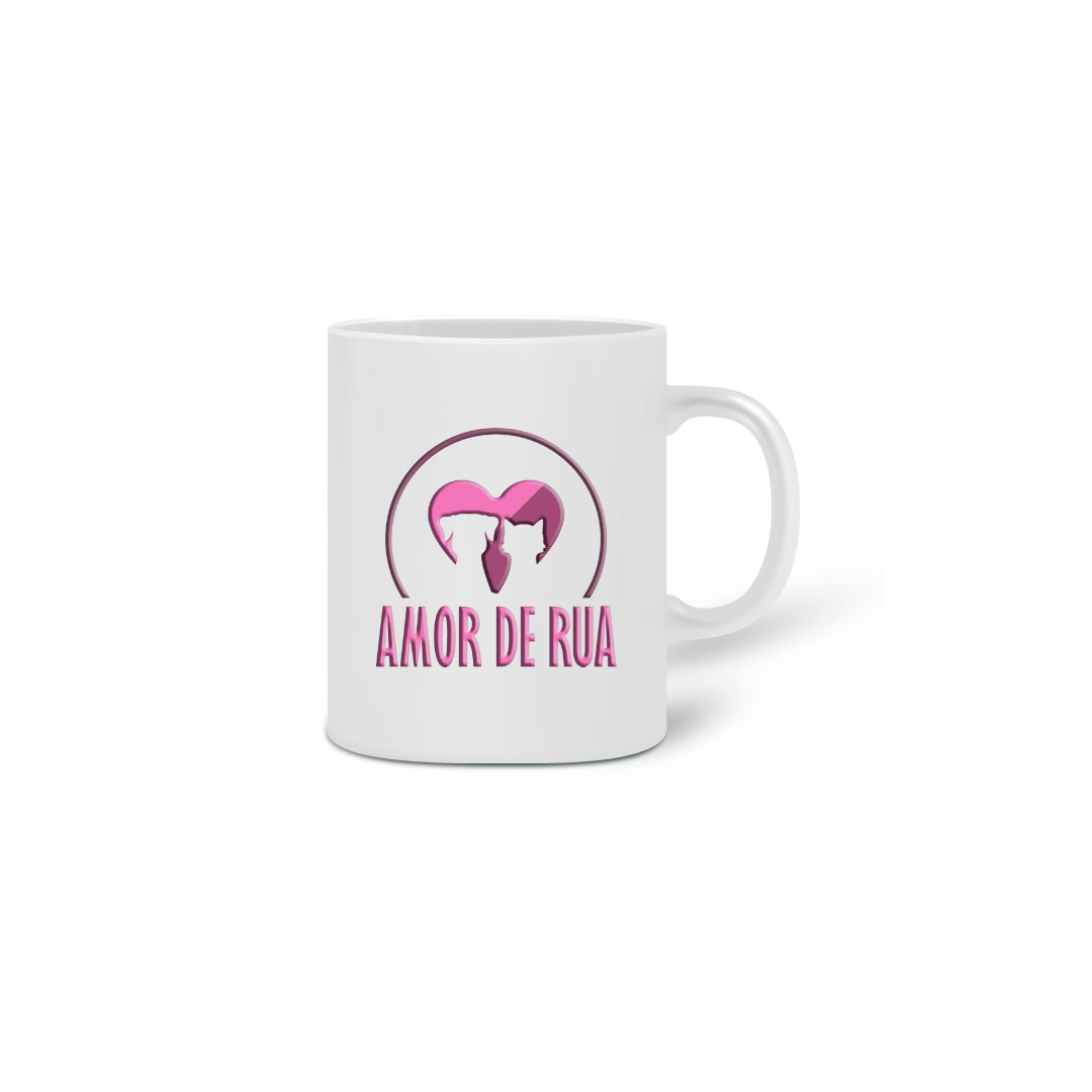Nome do produto  Caneca Amor de Rua Logo rosa