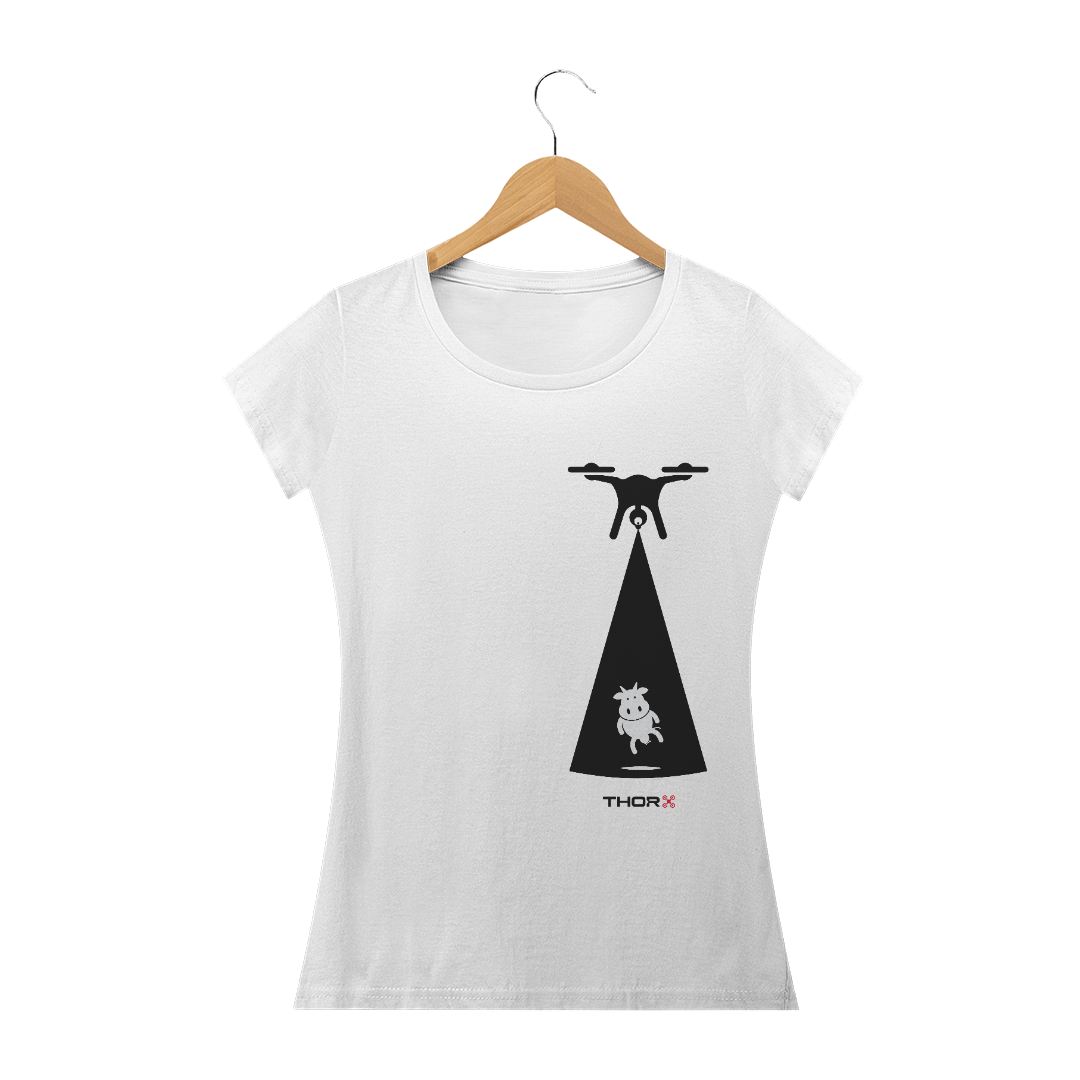 Nome do produto  CAMISETA ABDUÇÃO ALIENÍGENA BRANCA FEMININA