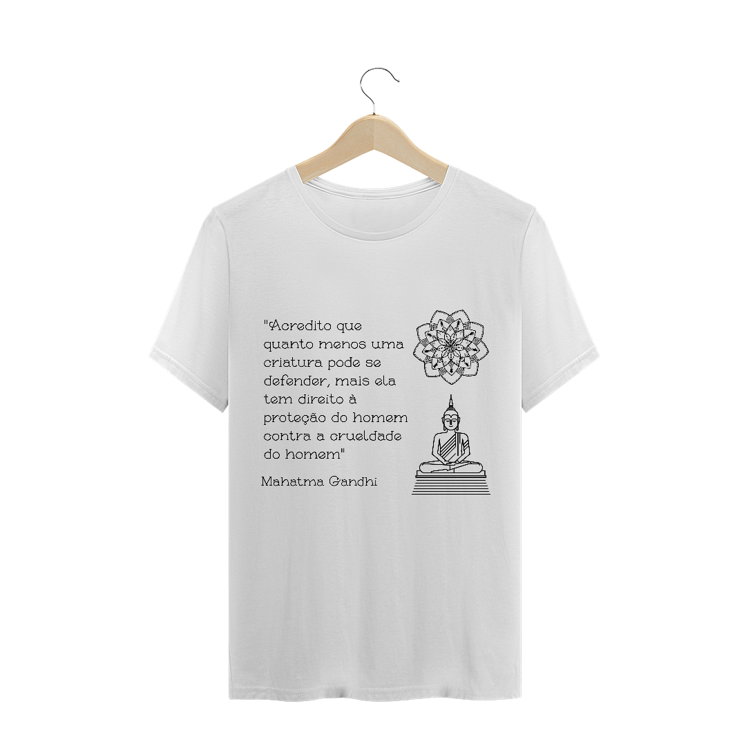 Nome do produto  Camiseta Vegana Unissex Mahatma Gandhi