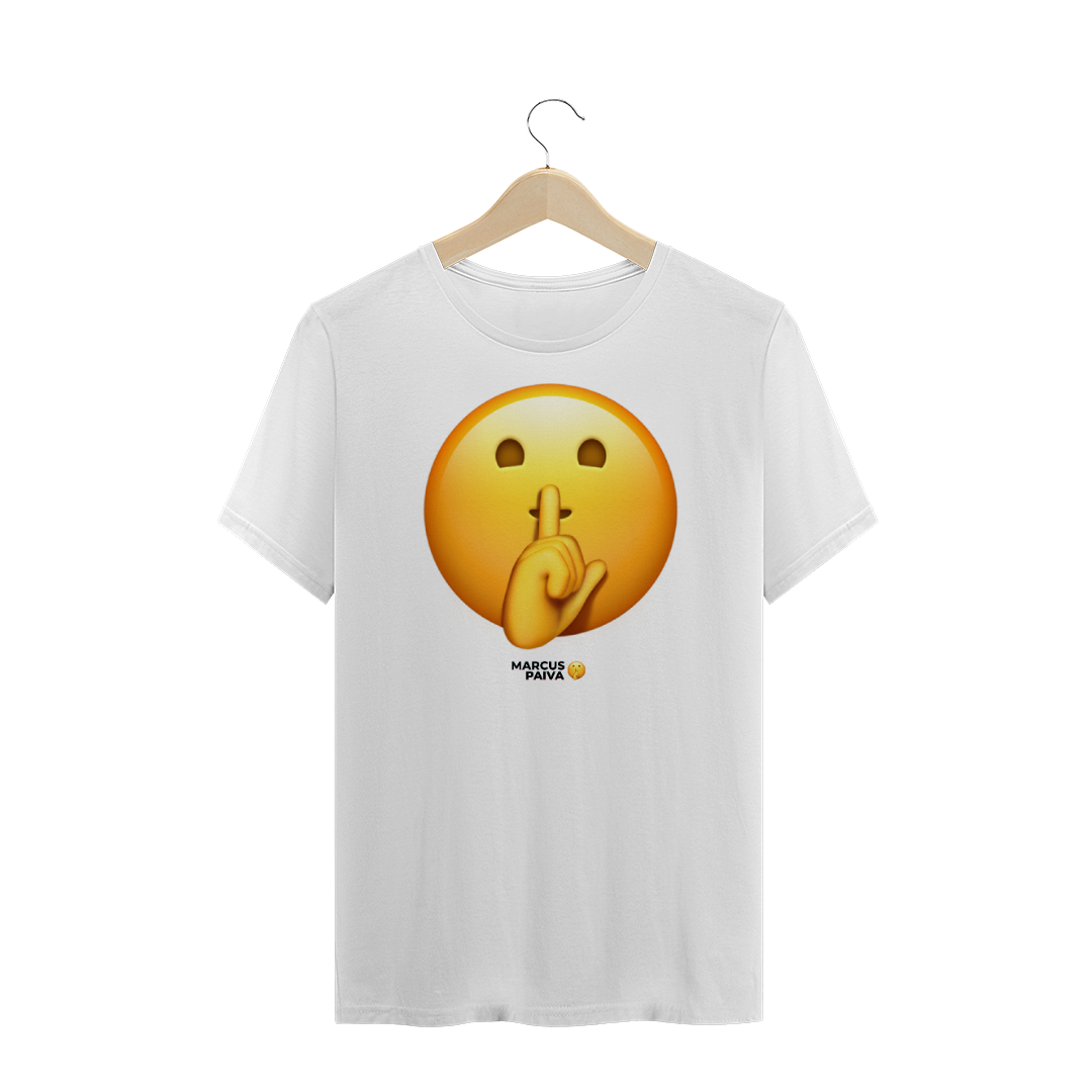 Nome do produto  Camiseta Emoji Shhh Plus Size.