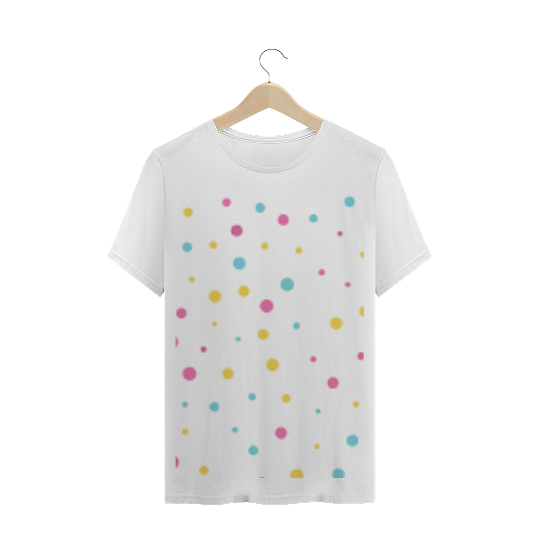 Nome do produto  camiseta básica com bolinhas coloridas