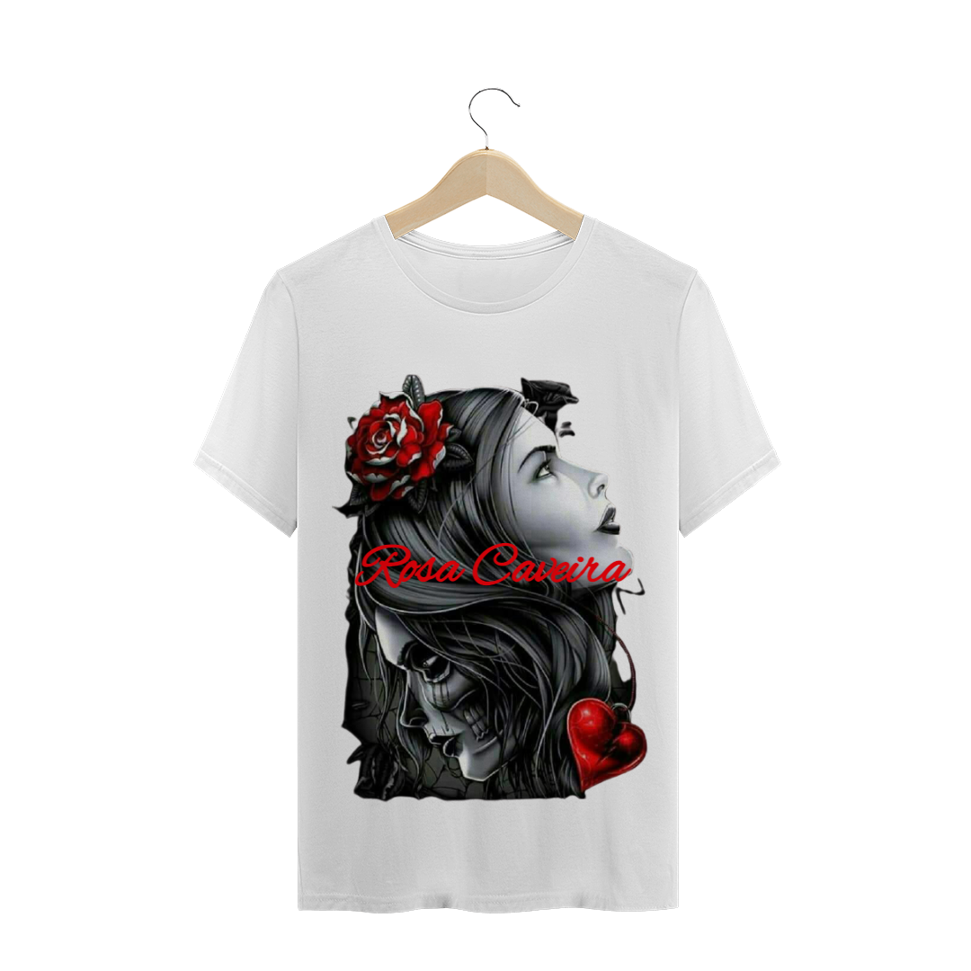 Nome do produto  Camiseta Masculina Rosa Caveira