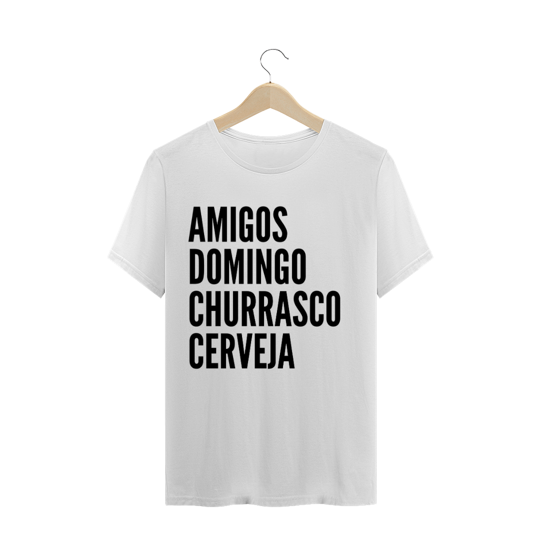 Nome do produto  T-Shirt Amigos, domingo, churrasco, cerveja