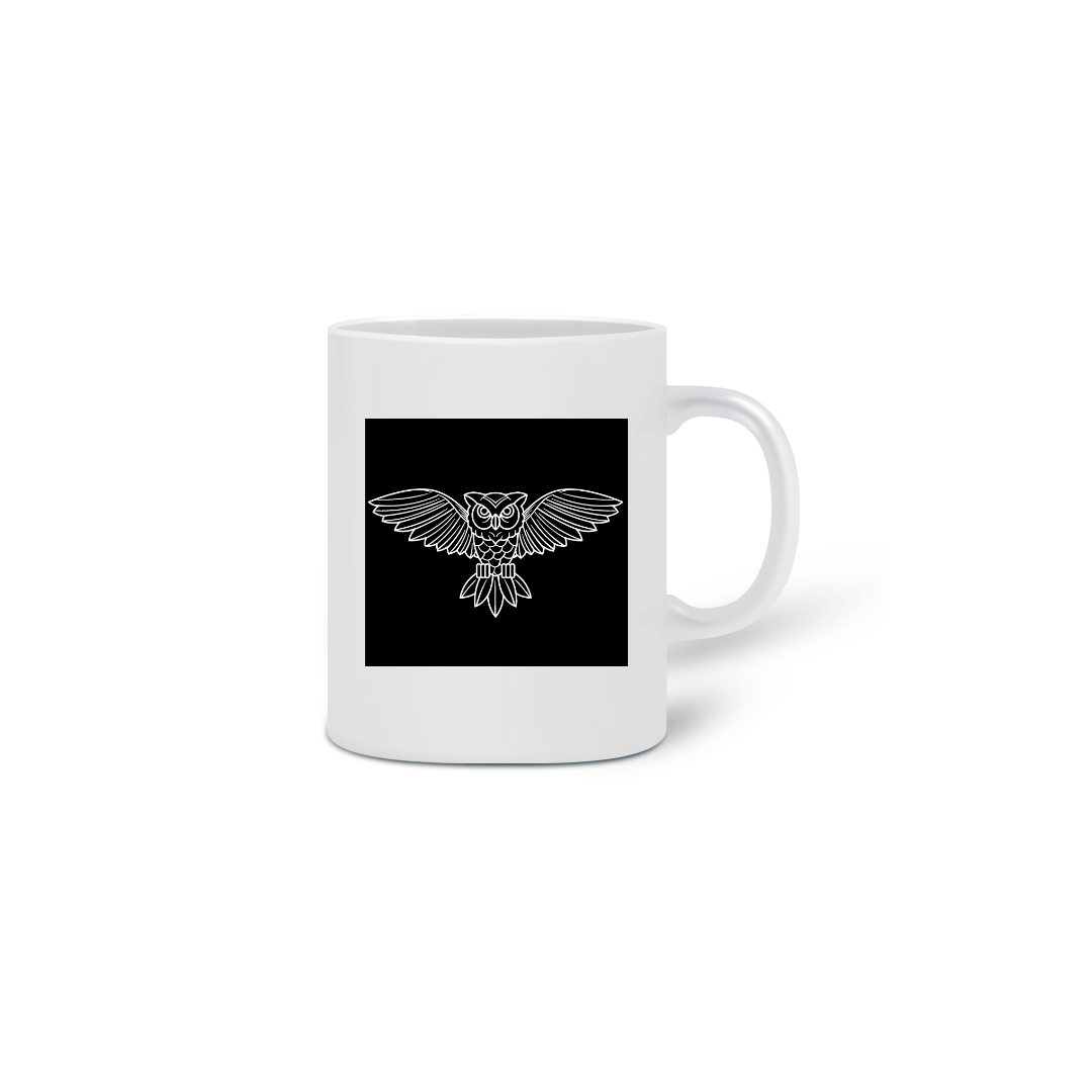 Nome do produto  Coruja Tattoo - Caneca