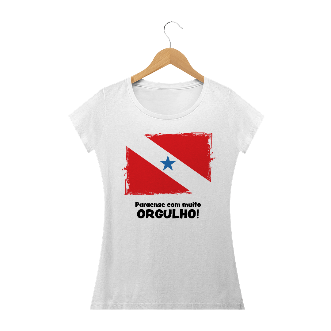 Nome do produto  Paraense com muito ORGULHO - letra preta - FEMININA