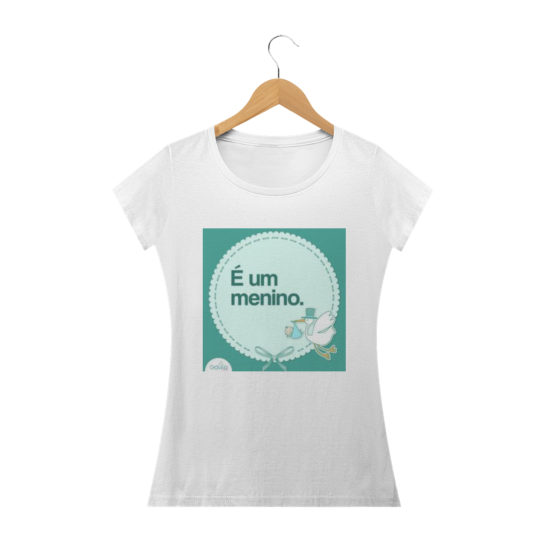Nome do produto: Camiseta Feminina Chá Revelação Menino