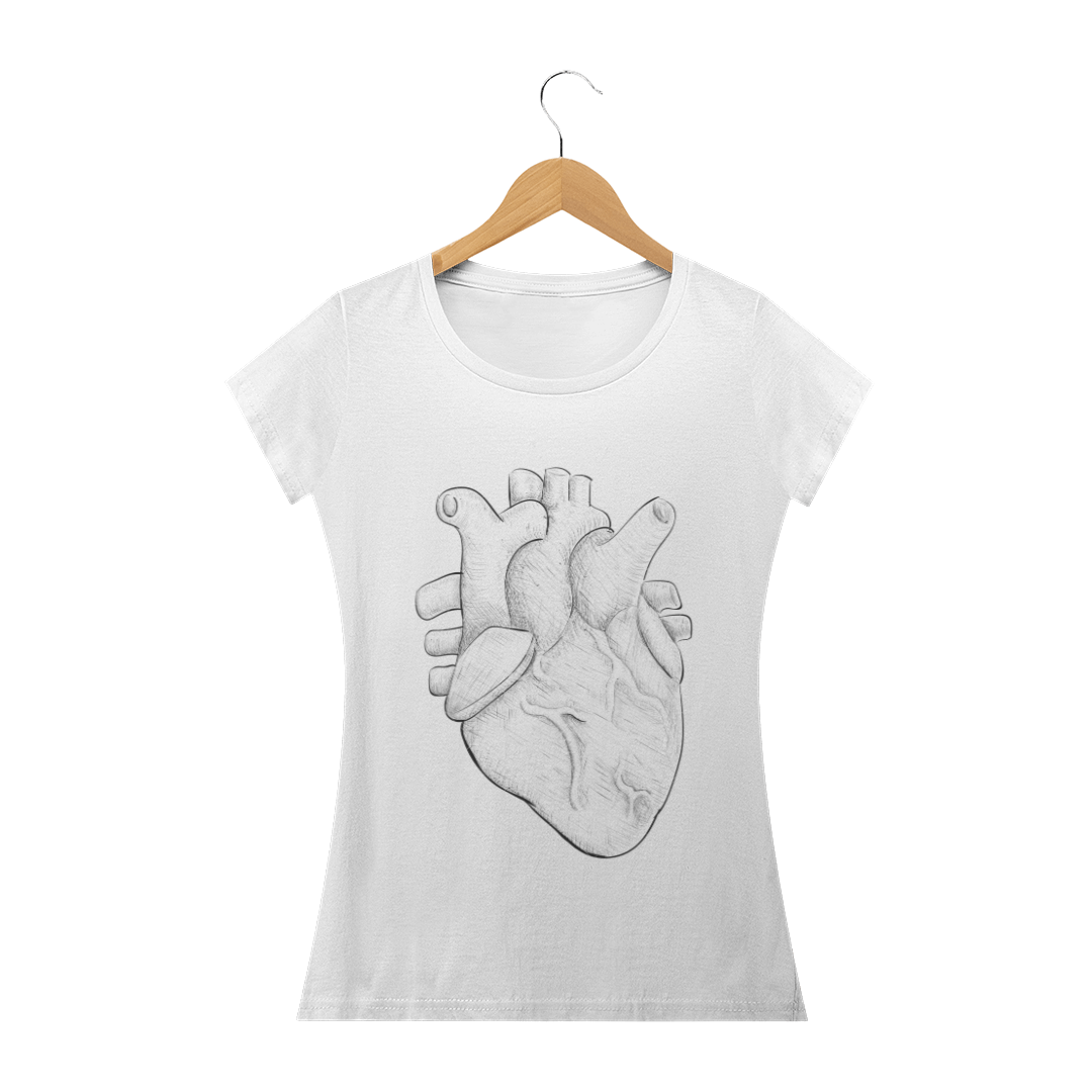 Nome do produto  Camiseta feminina coração real preto
