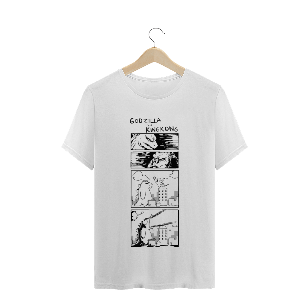 Nome do produto  Camiseta Masculina Meme Godzilla vs King Kong