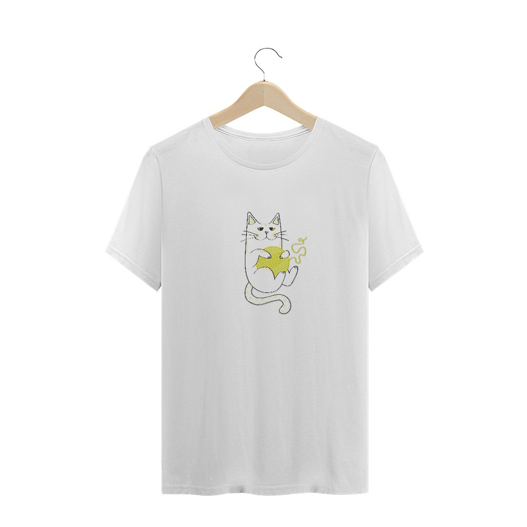 Nome do produto  Camiseta Plus Size Prime | Gatinho Artesão Amarelo